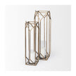 Mercana Ivy Gold Metal Geometric Cage Candle Holder Lantern Clearance