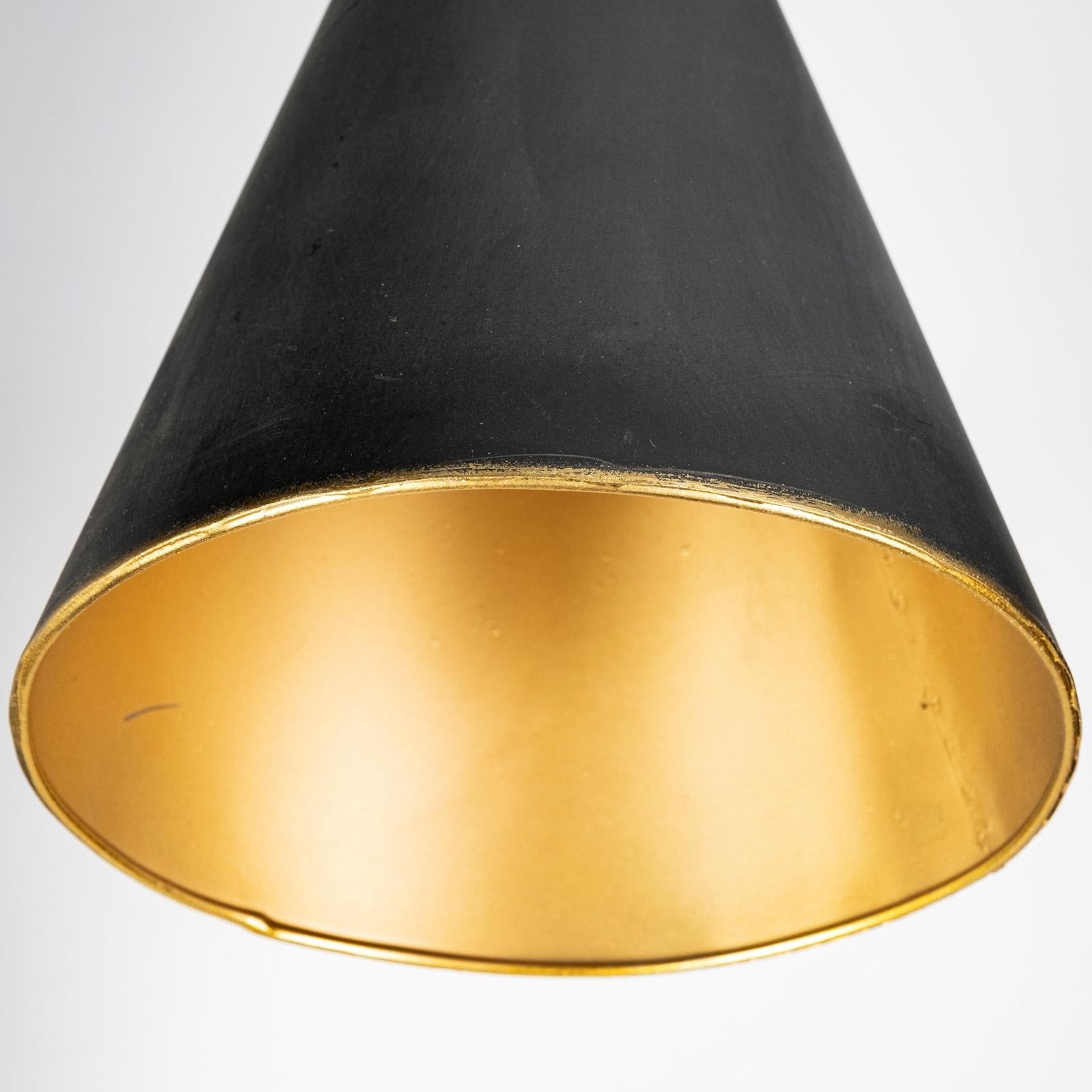 Mercana Eris Black/Brass Metal Cone Shade Floor Lamp