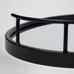 Mercana Ansel Black Metal Mirrored Bottom Oval Serving Tray