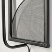 Mercana Navin Black Metal Body White Fabric Shade Rectangular Wall Sconce