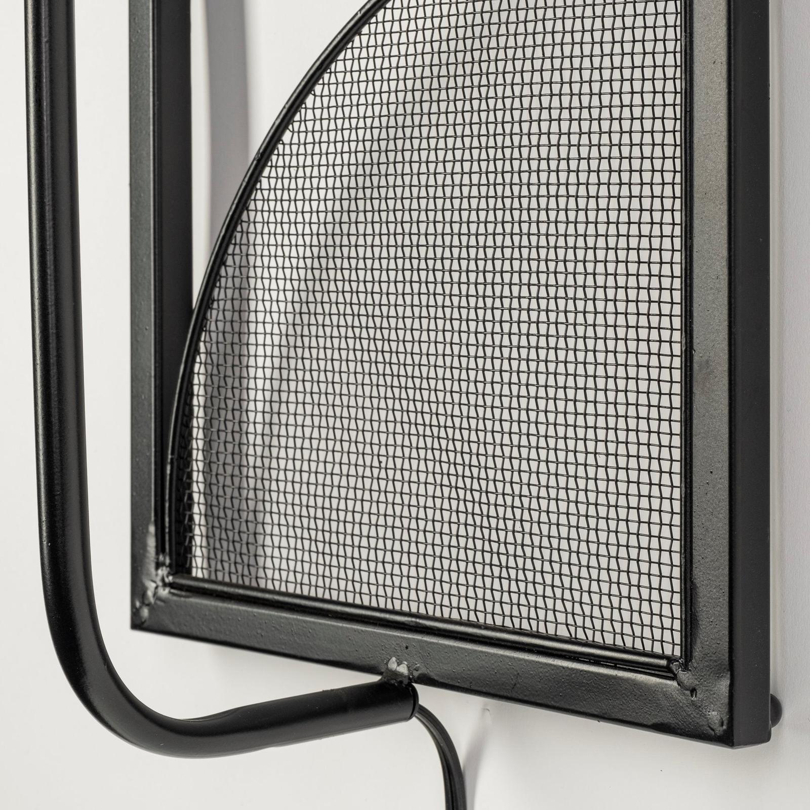 Mercana Navin Black Metal Body White Fabric Shade Rectangular Wall Sconce