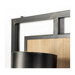Mercana Cleo Black Metal and Wood Rectangular Wall Sconce Clearance