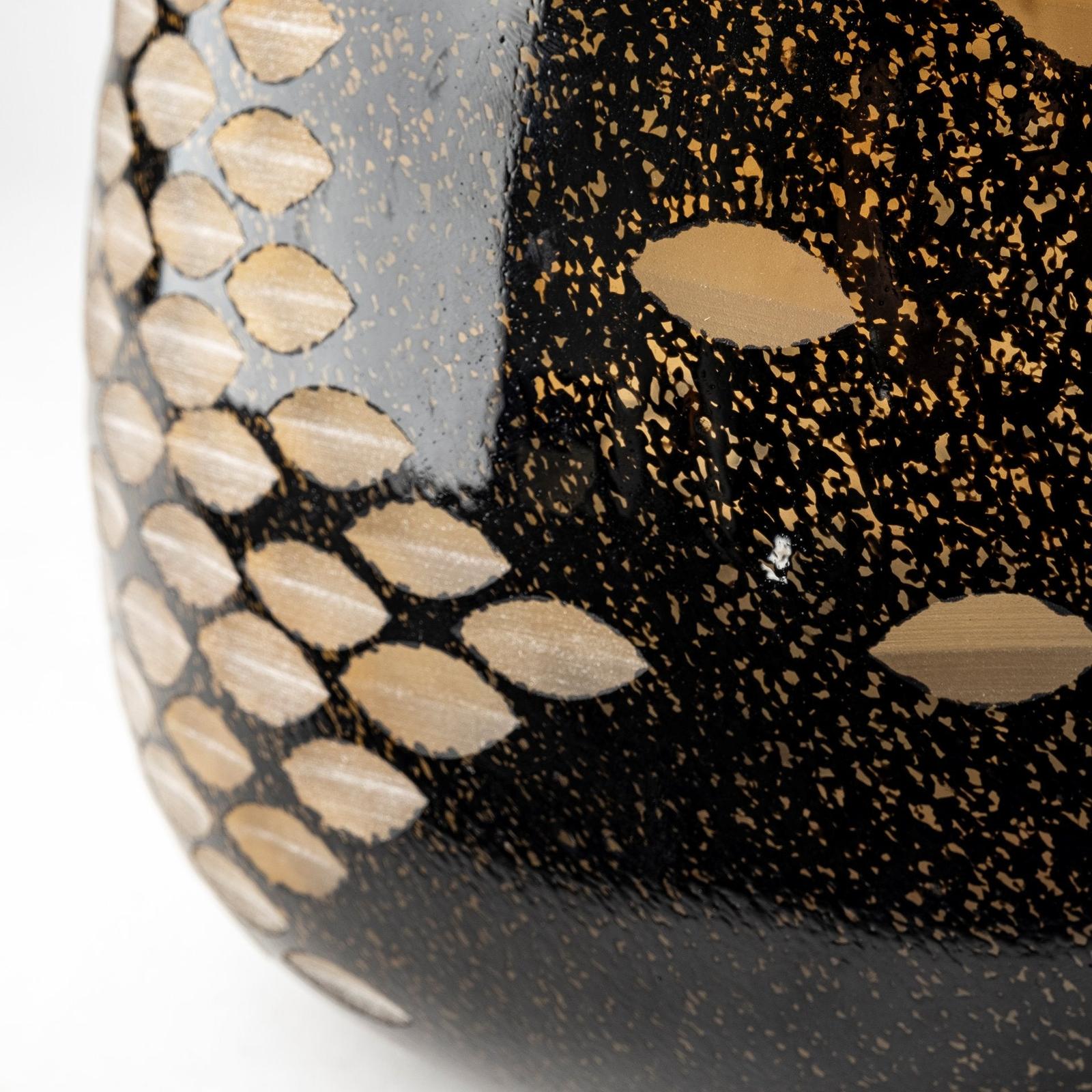 Mercana Mojave Large Black and Gold Detail Glass Vase
