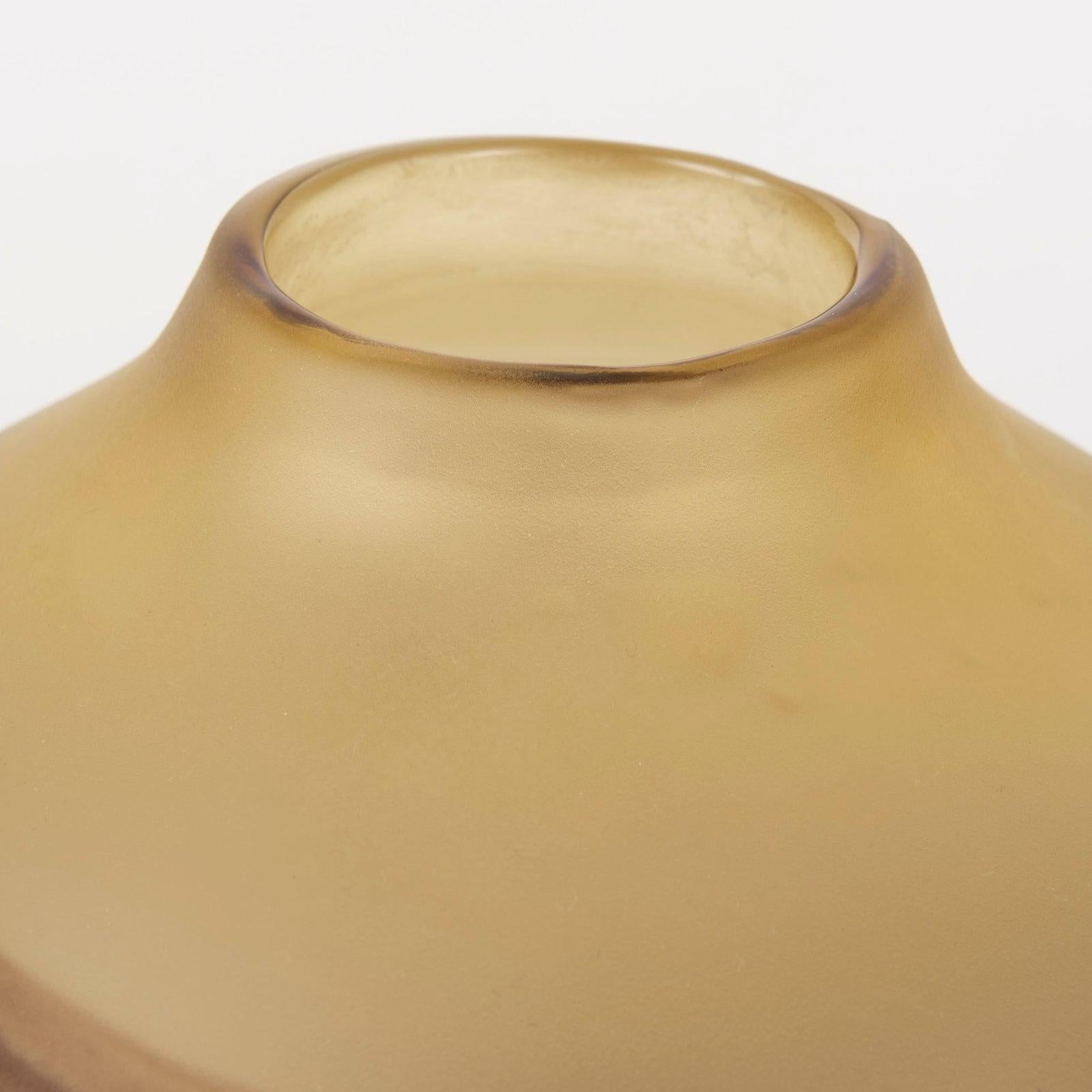 Mercana Pyla Yellow/Brown Glass Sand Dune Inspired Vase