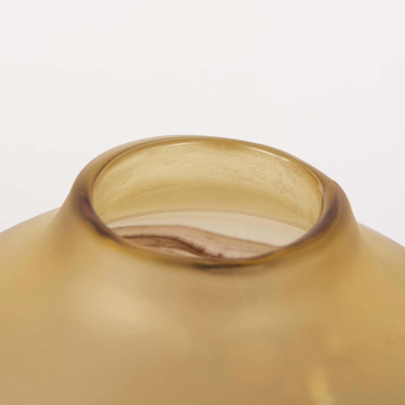 Mercana Pyla Yellow/Brown Glass Sand Dune Inspired Vase