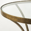 Mercana Jacinta Round Glass Top Metal and Marble Pedestal End/Side Table