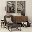 Mercana Hornet Leather Metal Frame Accent Chair