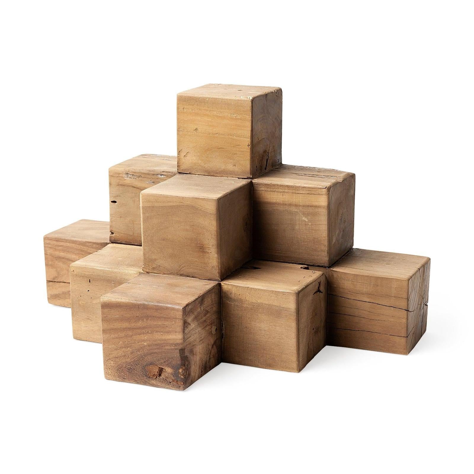 Mercana Rubik Natural Wooden Cube Display Object Clearance