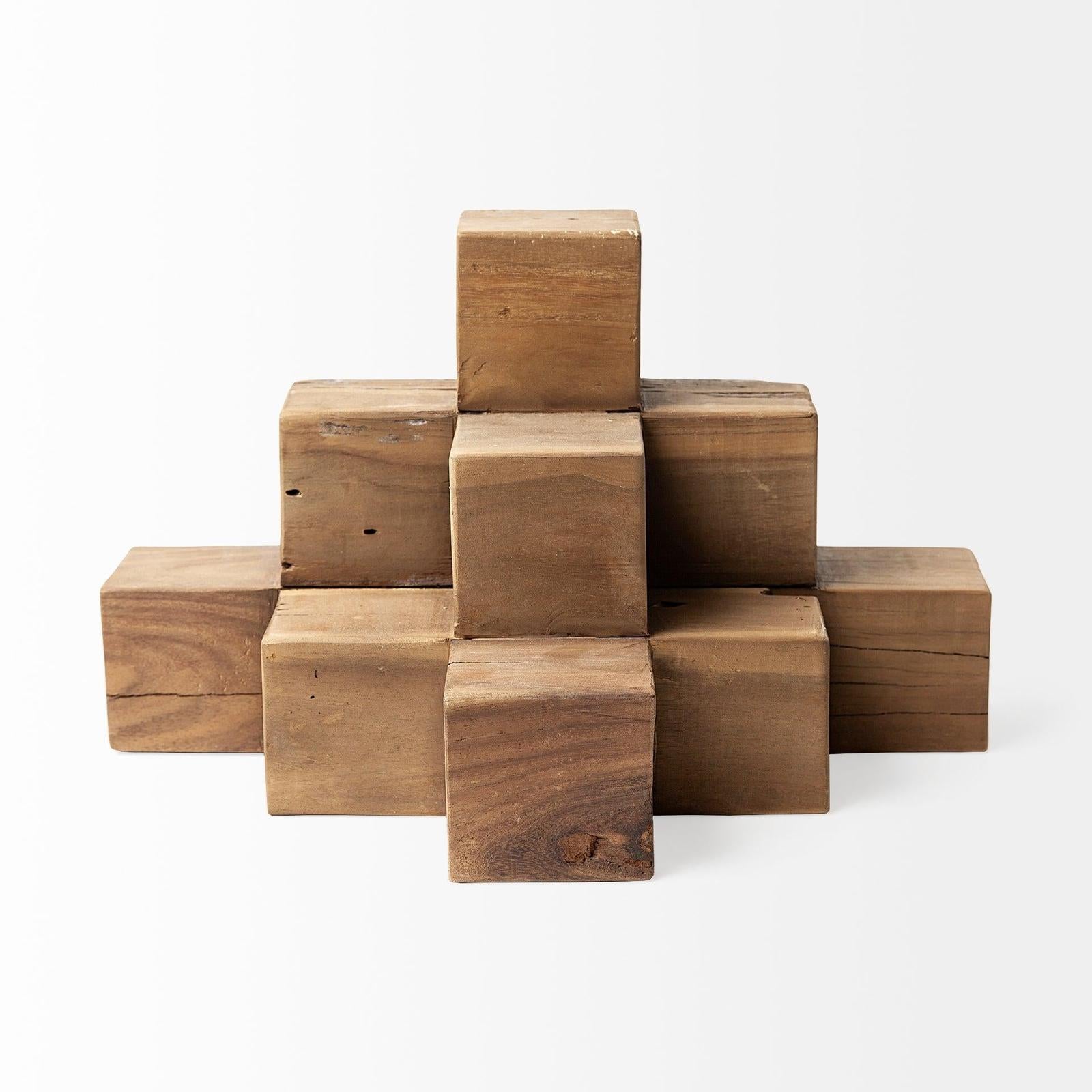 Mercana Rubik Natural Wooden Cube Display Object Clearance