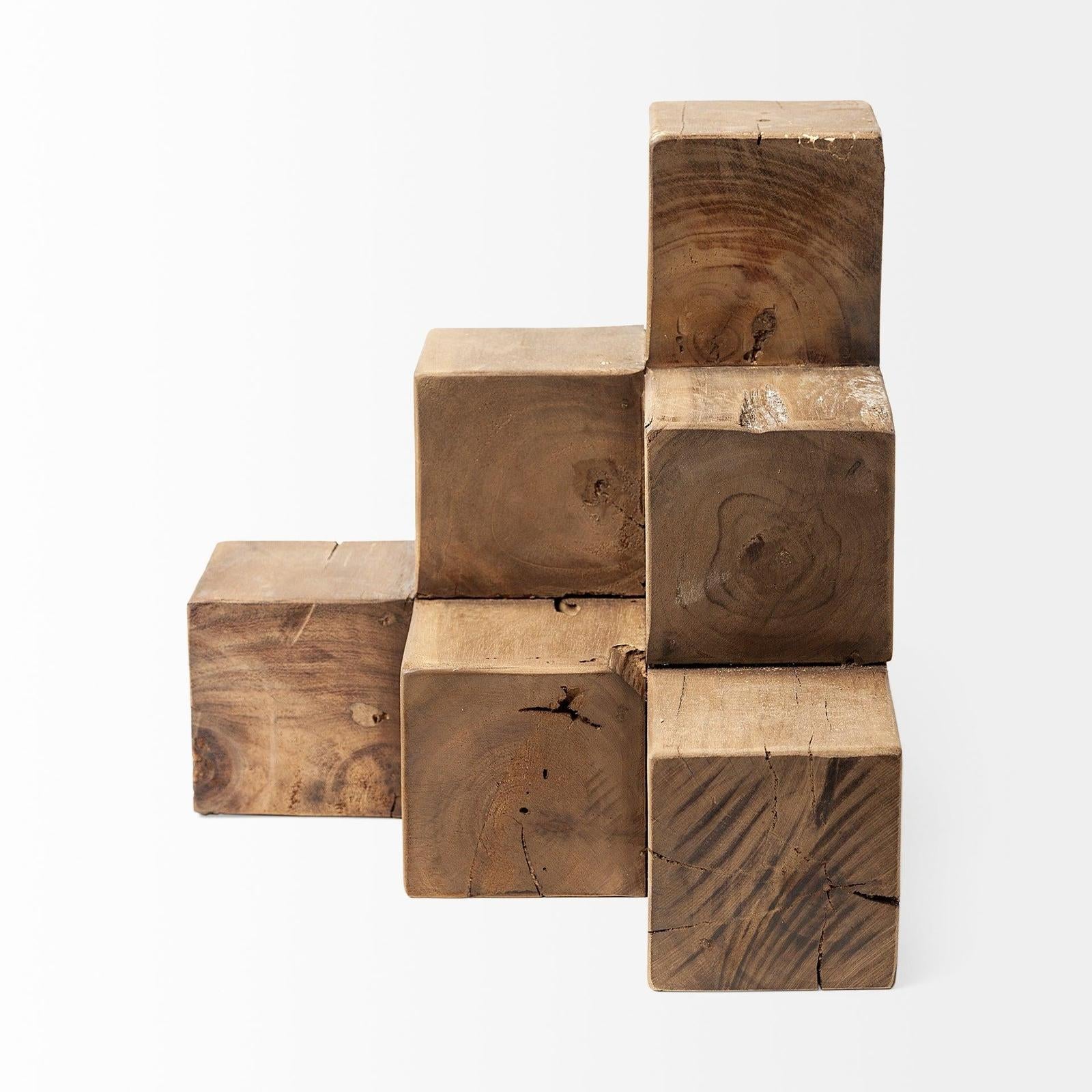 Mercana Rubik Natural Wooden Cube Display Object Clearance