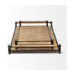 Mercana Benson Brown Wood Black Metal Trays- Set of 2