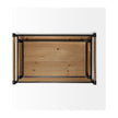 Mercana Benson Brown Wood Black Metal Trays- Set of 2