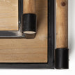 Mercana Benson Brown Wood Black Metal Trays- Set of 2