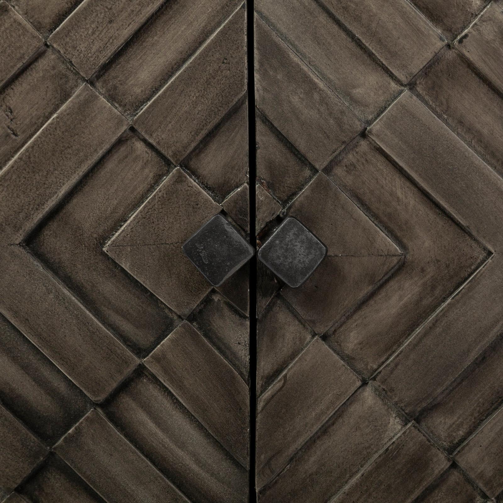 Mercana Argyle Dark Brown And Metal 2 Door Accent Cabinet Clearance