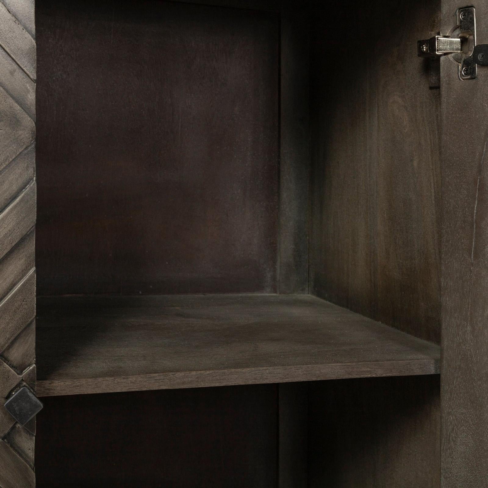 Mercana Argyle Dark Brown And Metal 2 Door Accent Cabinet Clearance