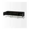 Mercana Hogarth I Dark Brown Solid Wood TV Stand Media Console with Storage, TV up to 81