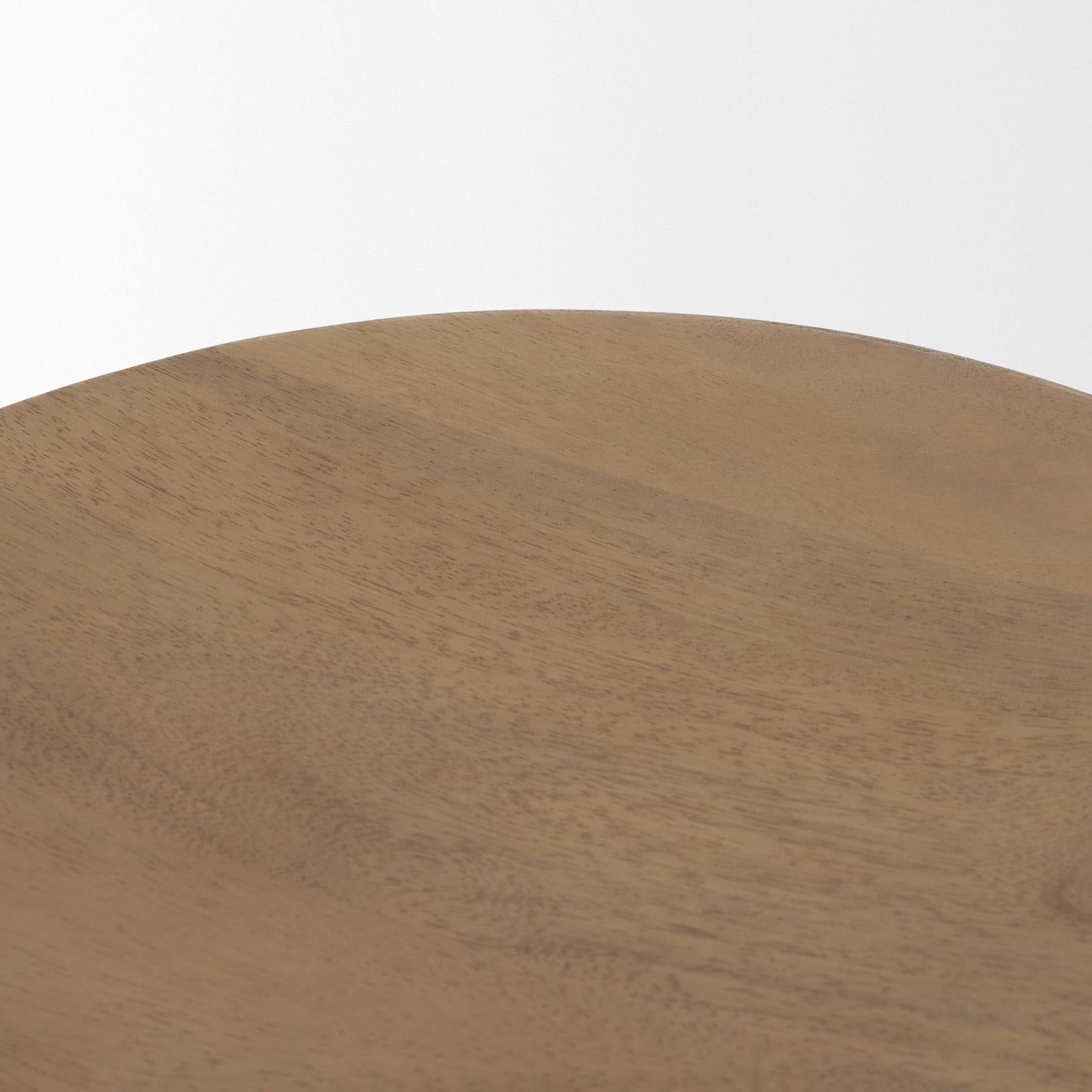 Mercana Brahma White Washed Wood Stool