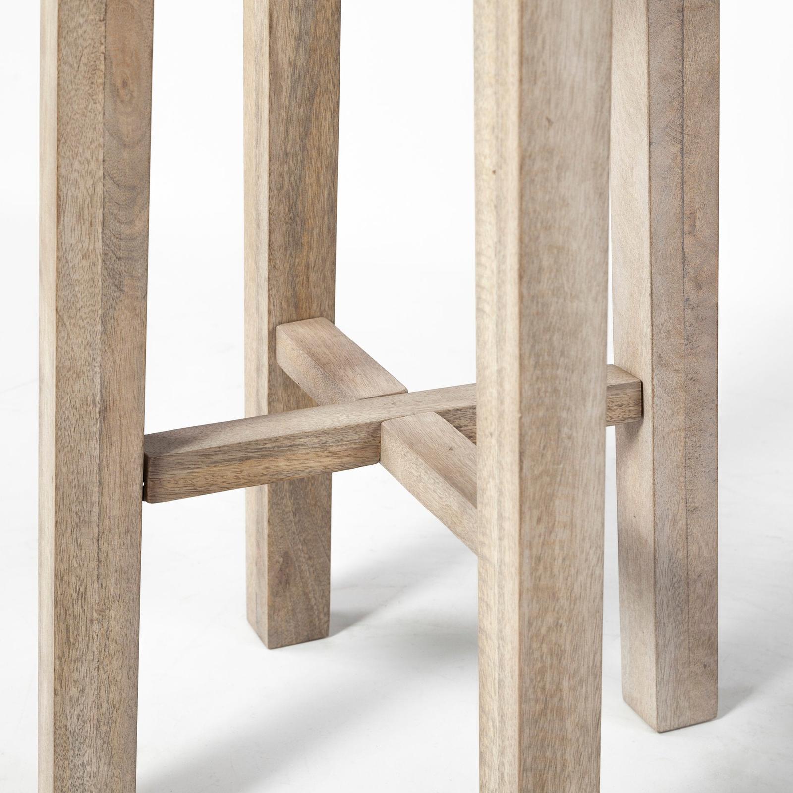 Mercana Brahma White Washed Wood Stool