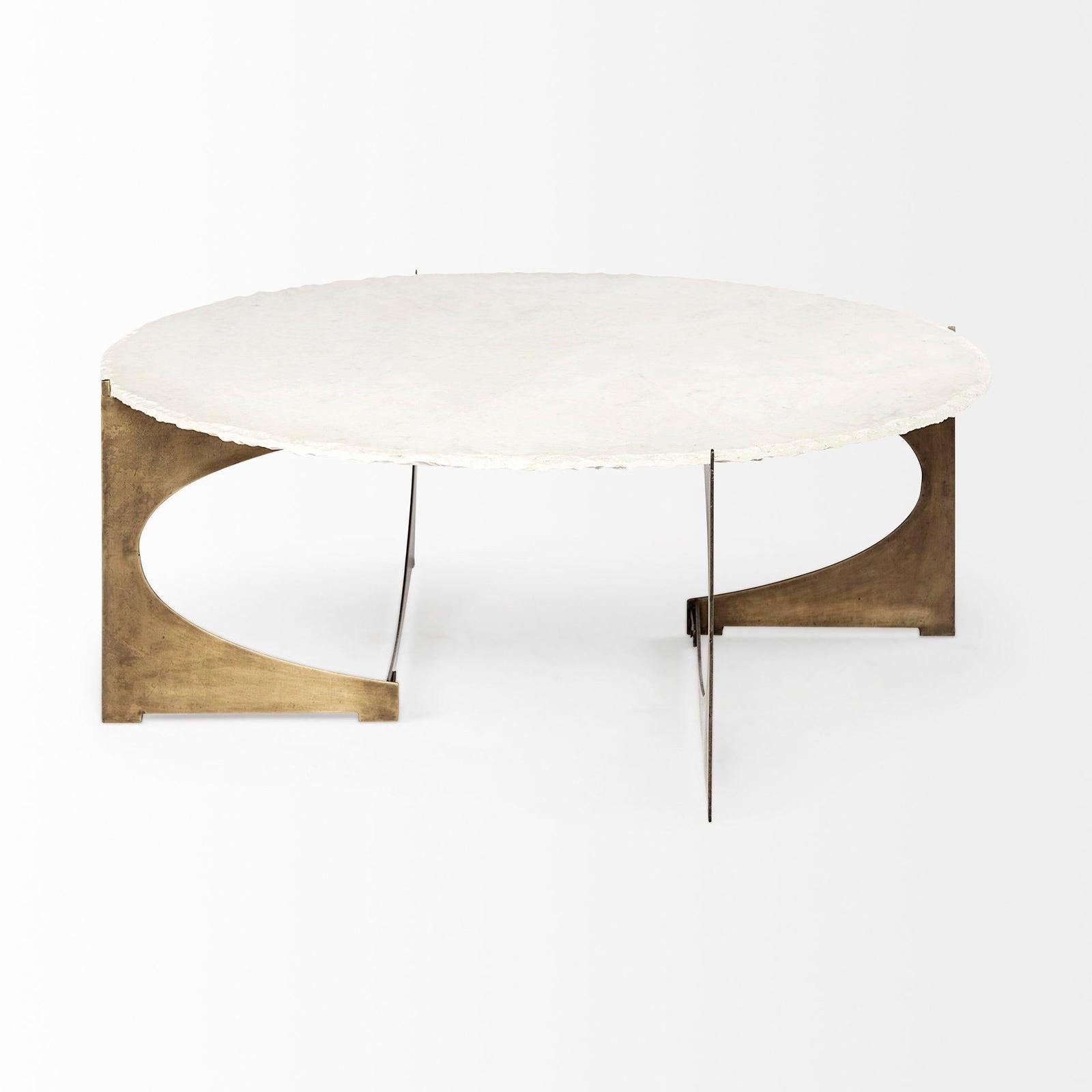 Mercana Reinhold Round Metal Base Coffee Table