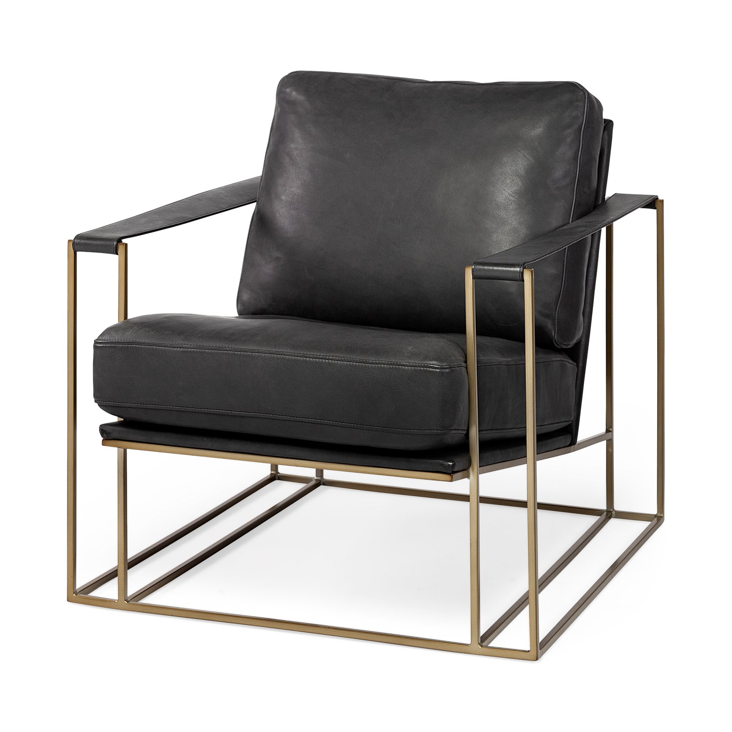 Mercana Watson Gold Metal Frame Accent Chair