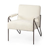 Mercana Vicunya Cream Fabric W/Gun Metal Gray Metal Frame Accent Chair