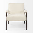 Mercana Vicunya Cream Fabric W/Gun Metal Gray Metal Frame Accent Chair
