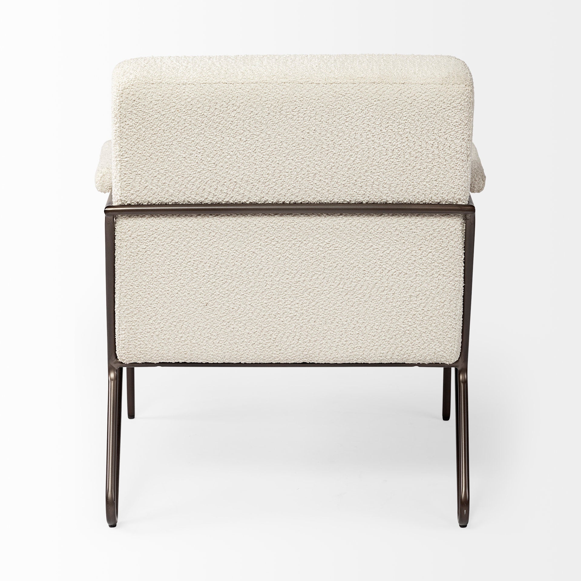 Mercana Vicunya Cream Fabric W/Gun Metal Gray Metal Frame Accent Chair