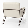 Mercana Vicunya Cream Fabric W/Gun Metal Gray Metal Frame Accent Chair