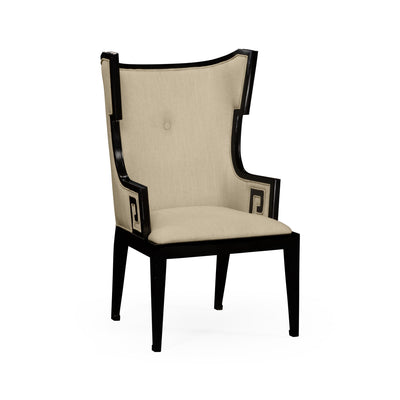 Jonathan Charles Greek Design Biedermeier Black Arm Chair ( 495047-AC-BLA-F001 )