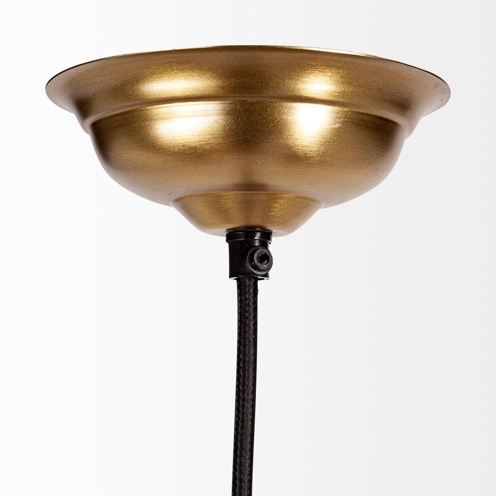 Mercana Prima Gold Metal and Glass Pyramid Pendant Light