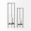 Mercana Abigail I Large Gunmetal Gray Metal Table Candle Holder