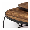 Mercana Clapp Round Brown Wood Top Black Iron Base Nesting Coffee Tables- Set of 2 Clearance