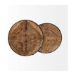 Mercana Clapp Brown Round Wood Top Nesting Accent Tables- Set of 2