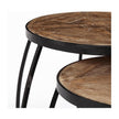 Mercana Clapp Brown Round Wood Top Nesting Accent Tables- Set of 2
