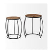 Mercana Clapp Brown Round Wood Top Nesting Accent Tables- Set of 2