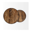 Mercana Clapp Brown Round Wood Top Nesting Accent Tables- Set of 2