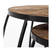 Mercana Clapp Brown Round Wood Top Nesting Accent Tables- Set of 2