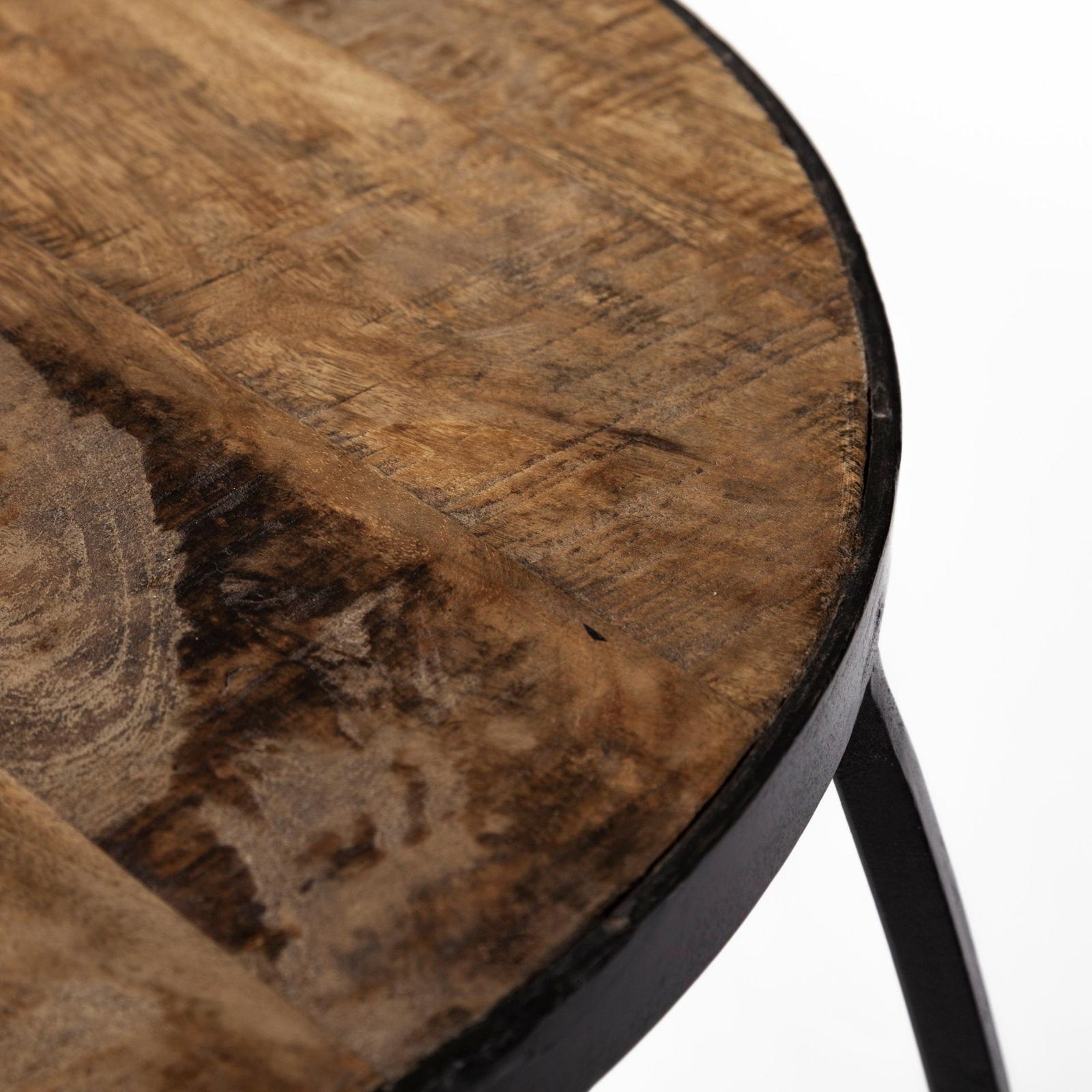 Mercana Clapp Brown Round Wood Top Nesting Accent Tables- Set of 2