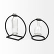 Mercana Monica Black Metal Glass Bottle Vase