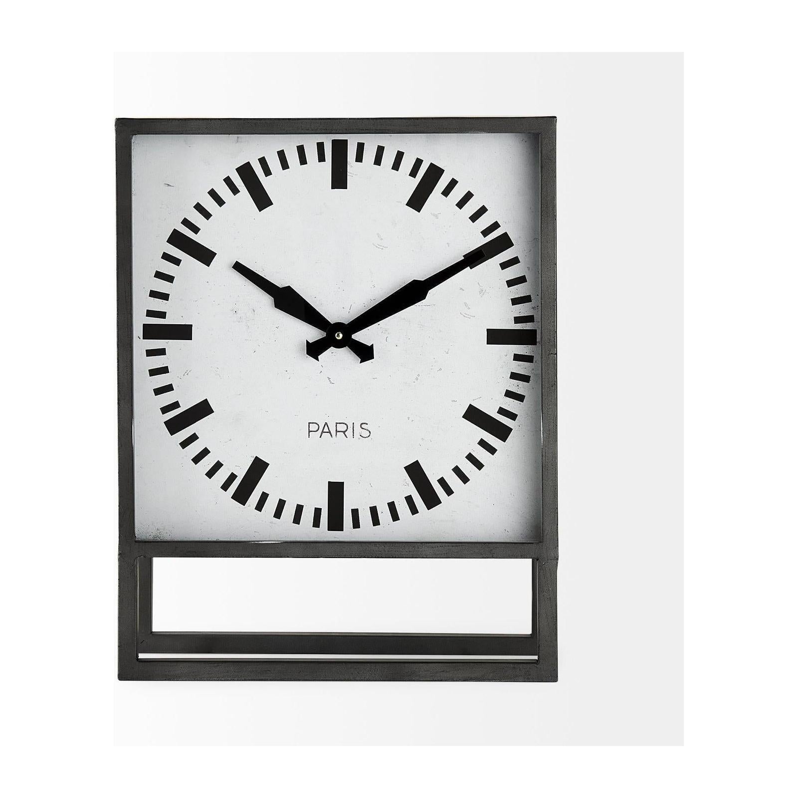 Mercana Felix Gray Metal Square Table Clock Clearance