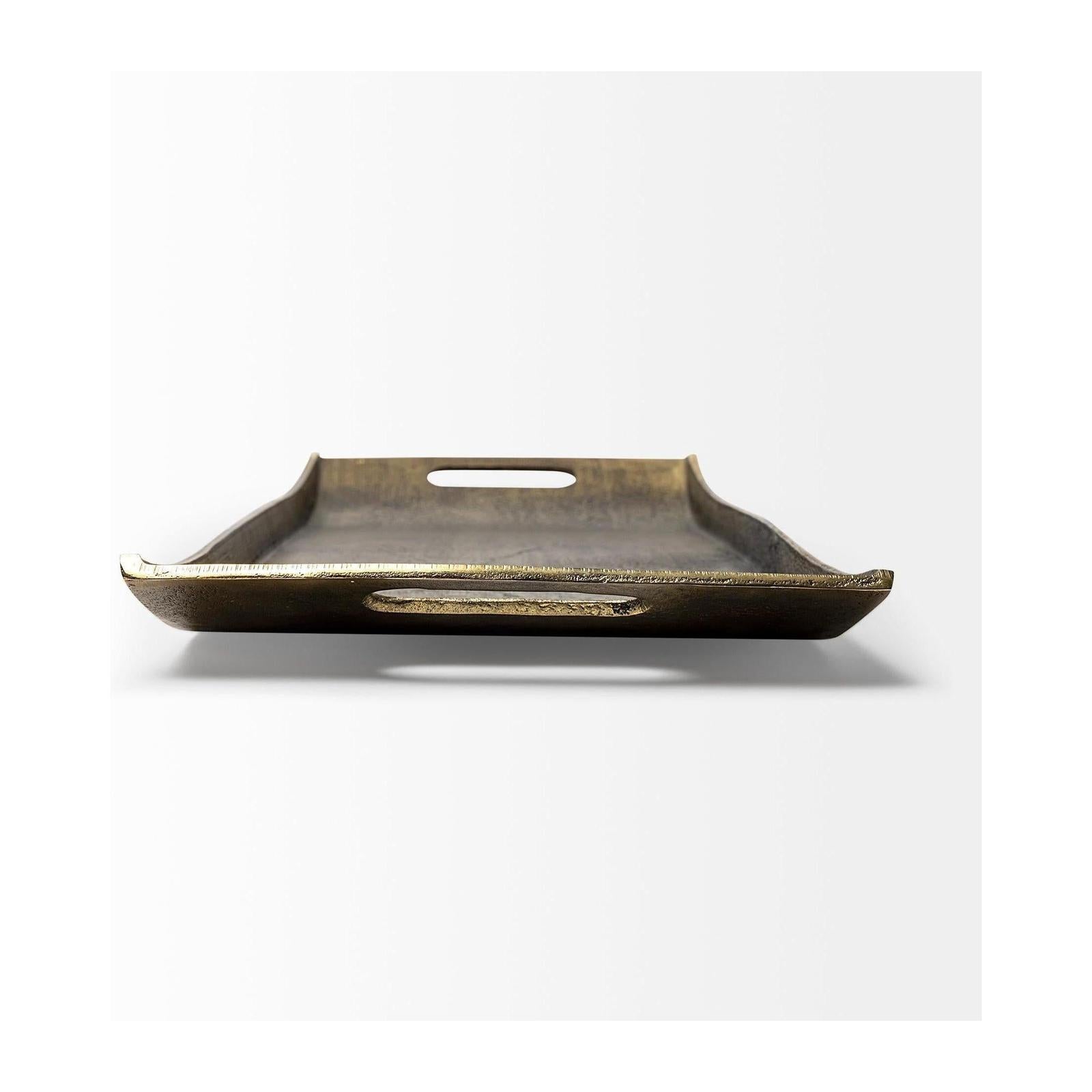 Mercana Drey Gold Rectangular Tray