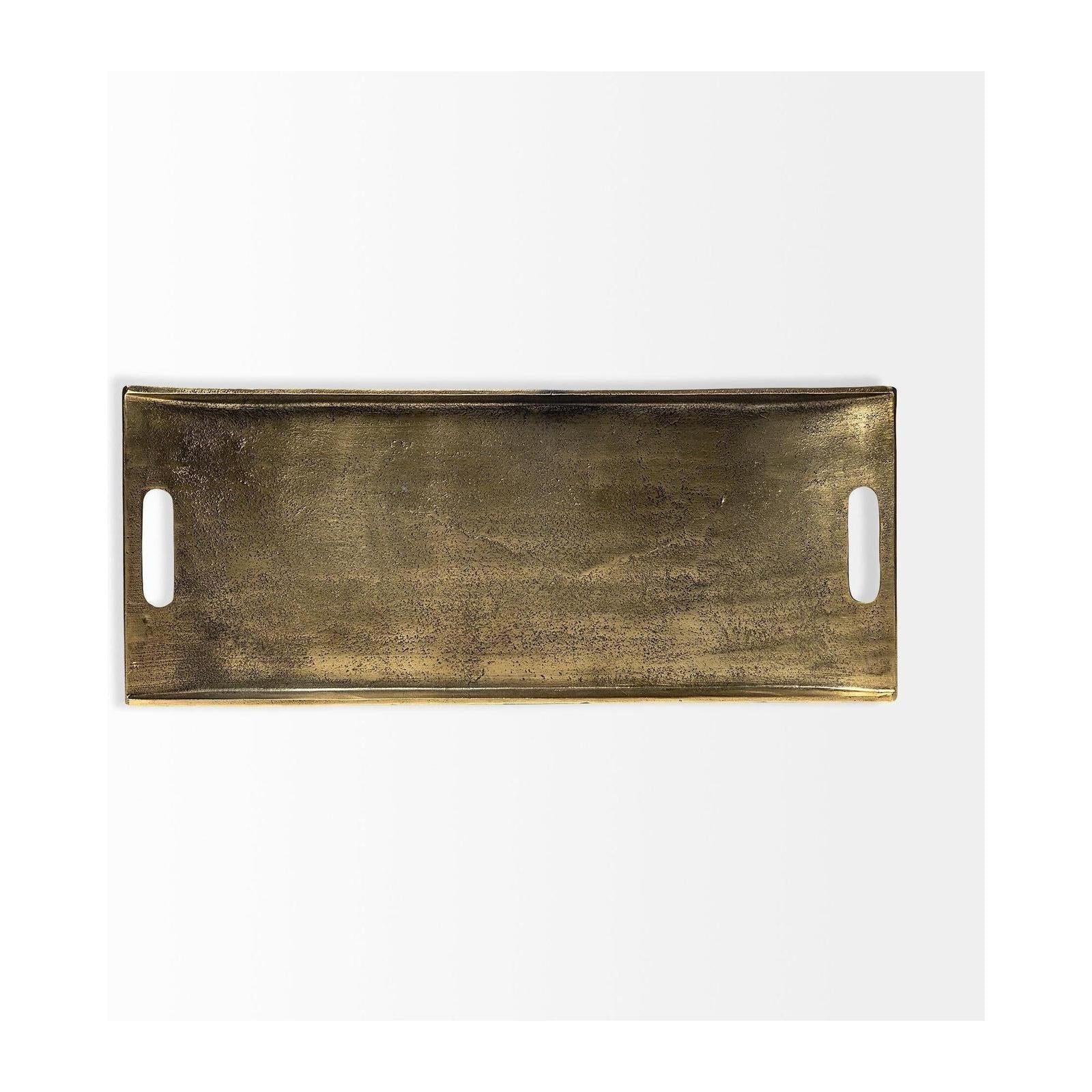 Mercana Drey Gold Rectangular Tray