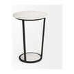 Mercana Bombola White Round Marble Top W/Black Metal Frame Accent Table