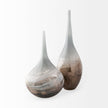 Mercana Erie II Tall Two Toned Sky Blue Dark Brown Blown Glass Vase