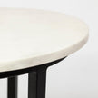 Mercana Bombola White Round Marble Top W/Black Metal Frame Accent Table
