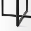 Mercana Frodo White Fabric Seat Black Metal Base Stool