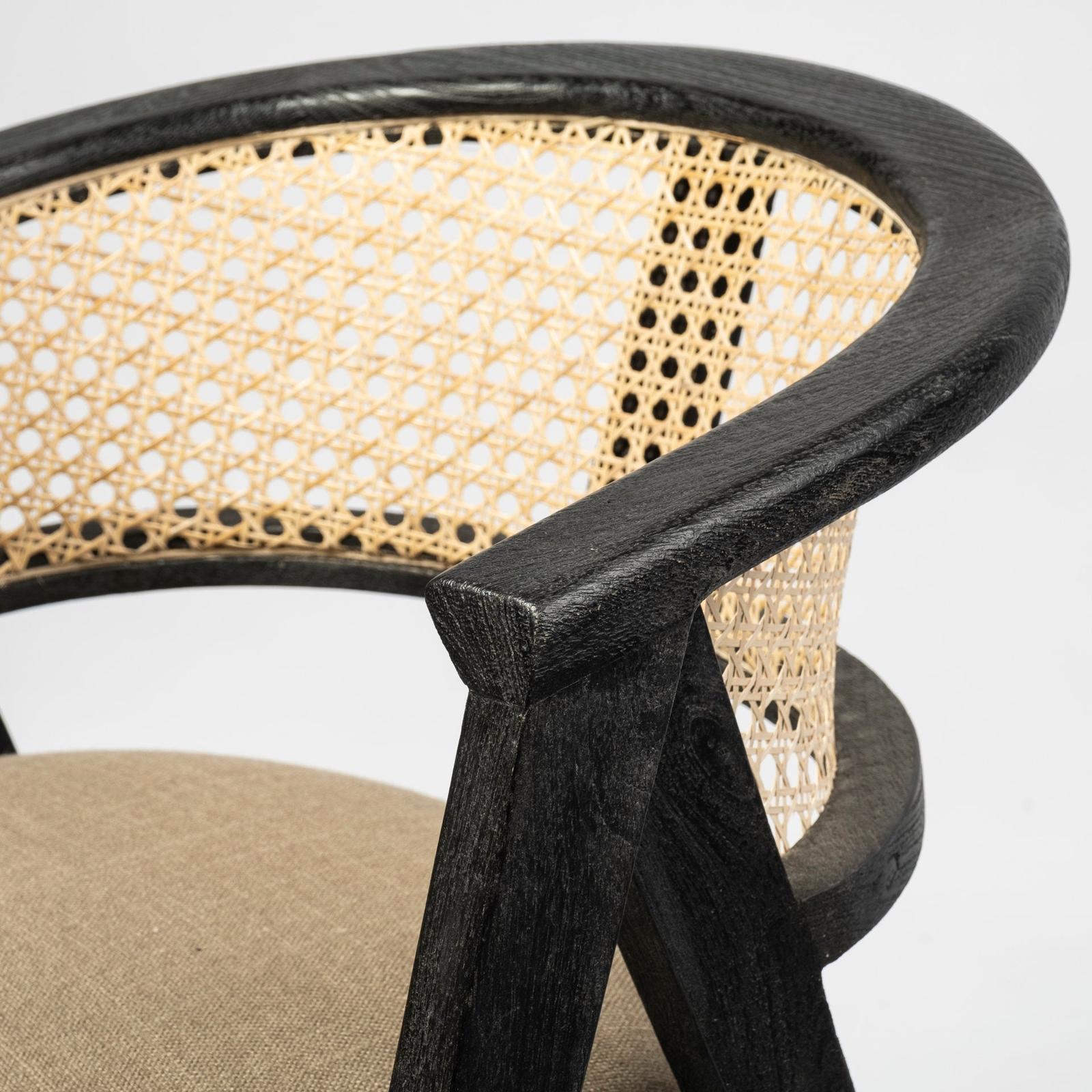 Mercana Tabitha Wooden Frame Linen Wrap Seat Dining Chair