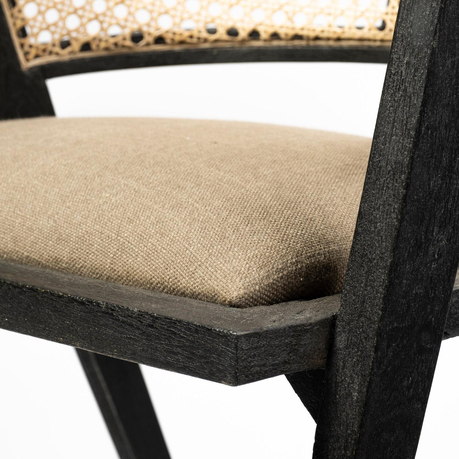 Mercana Tabitha Wooden Frame Linen Wrap Seat Dining Chair