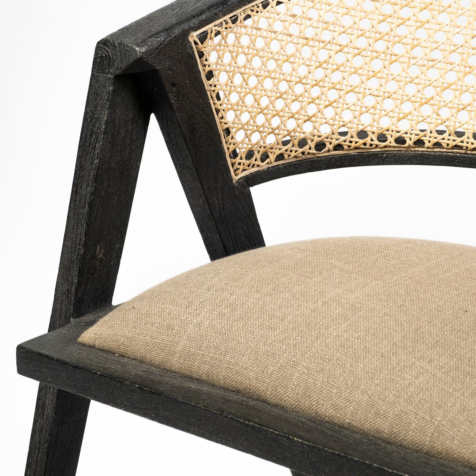 Mercana Tabitha Wooden Frame Linen Wrap Seat Dining Chair