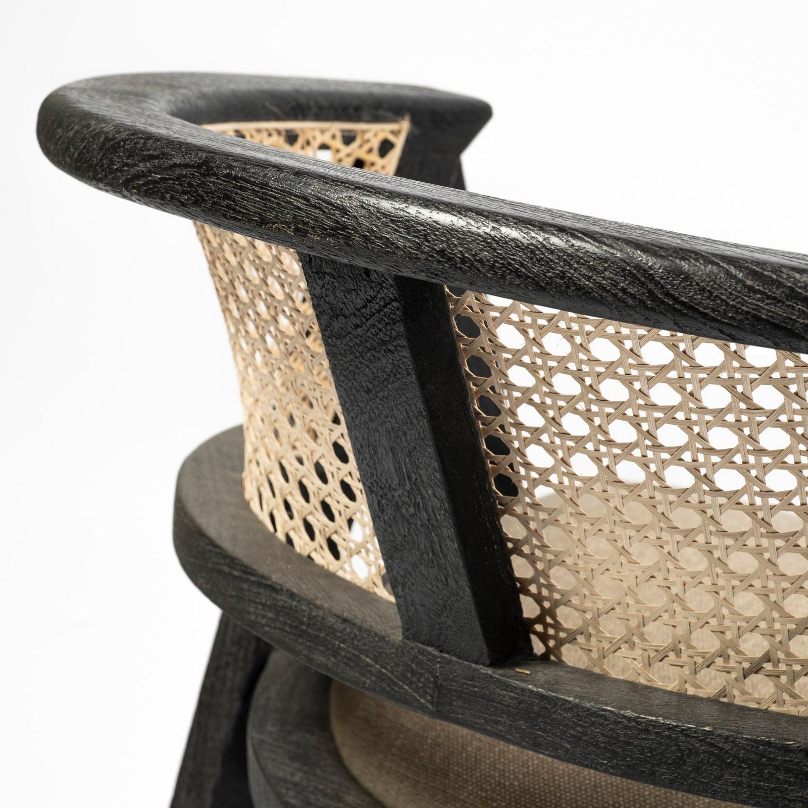 Mercana Tabitha Wooden Frame Linen Wrap Seat Dining Chair